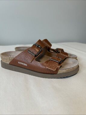 Mephisto Harmony Desert Brown Leather Sandals